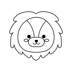 kawaii lion animal icon over white background. vector illustration