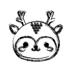 kawaii deer animal icon over white background. vector illustration