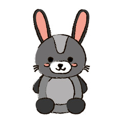kawaii bunny animal icon over white background. colorful design. vector illustration