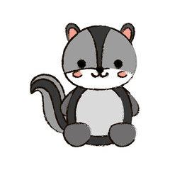kawaii Skunk animal icon over white background. vector illustration