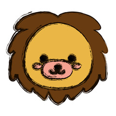 kawaii lion animal icon over white background. colorful design. vector illustration