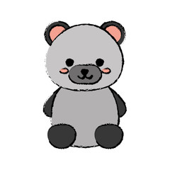 kawaii bear animal icon over white background. vector illustration