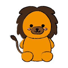 kawaii lion animal icon over white background. vector illustration