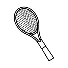tennis racket icon over white background. sports equipment concept. vector illustration
