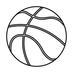 basketball ball icon over white background. sports equipment concept. vector illustration