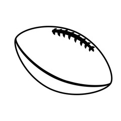 american football ball icon over white background. sports equipment concept. vector illustration