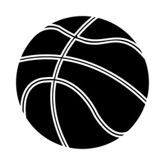 Naklejka premium basketball ball icon over white background. sports equipment concept. vector illustration