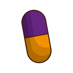 medical capsule icon over white background. vector illustration