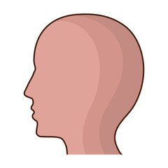 head profile icon over white background. vector illustration