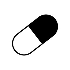 medical capsule icon over white background. vector illustration