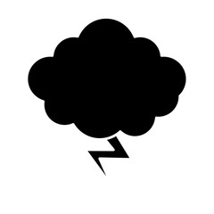 cloud and thunder icon over white background. vector illustration