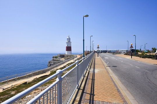 Gibraltar Rock as Seen from Europa Point, in the depth, the left is a mosque
