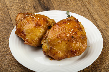 Roasted chicken thighs