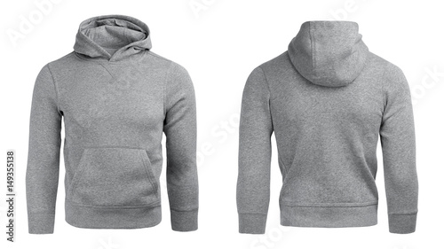 Download "gray hoodie, sweatshirt mockup, isolated on white ...