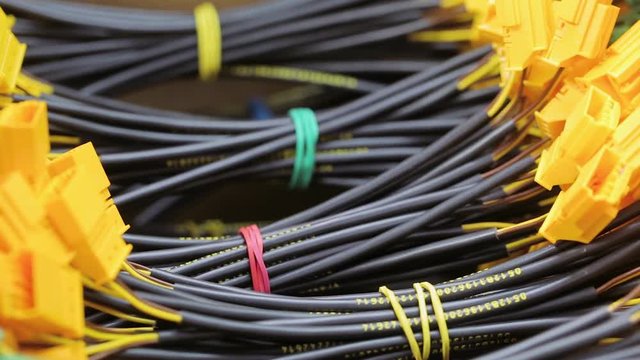 yellow composite cable in the box
