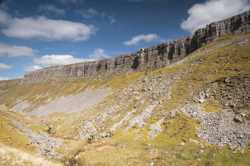 Oxnop Scar, a limestone scar in Swaledale in the Yorkshire Dales National Park, England