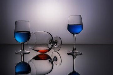 Blue and Red drinks