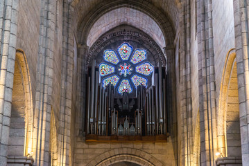 Interior of Se Cathedral in Porto city in Portugal