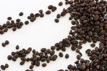 Image isolate coffee beans for use as a background.