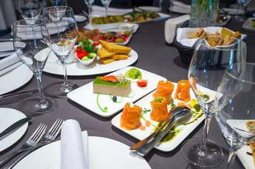 A table in the restaurant