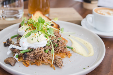 egg benedict in the pate