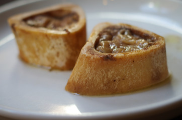 Bone Marrow on White Plate