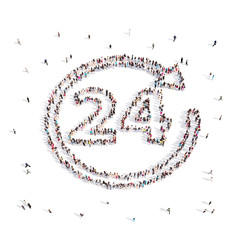 People walking in Round the clock .3D illustration.