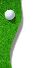 Photo sur Aluminium Golf Golf Ball on Edge of Sand Trap With Copy Space