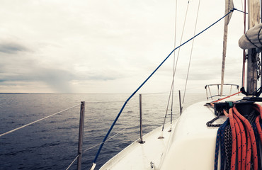 sailing yacht, vintage color