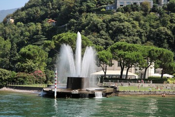 Fontana Viale Geno in Como at Lake Como, Lombardy Italy 
