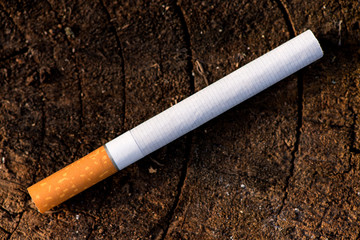 cigarette on wooden background