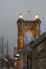 Roebling Bridge / The first pedestrians crossed on December 1, 1866