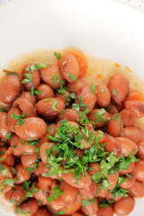 cooked kidney beans, turkish food barbunya
