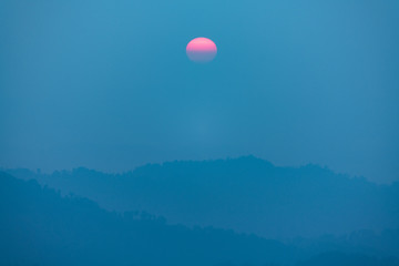mountain sunset view