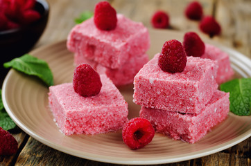 Raspberry coconut butter Fudge