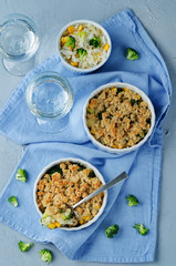 Rice broccoli corn casserole