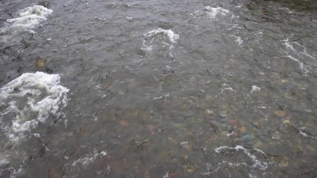 L'eau coule rapidement dans la rivi&egrave;re &agrave; saumon atlantique
