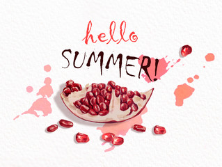 Hello Summer. Fresh fruits.