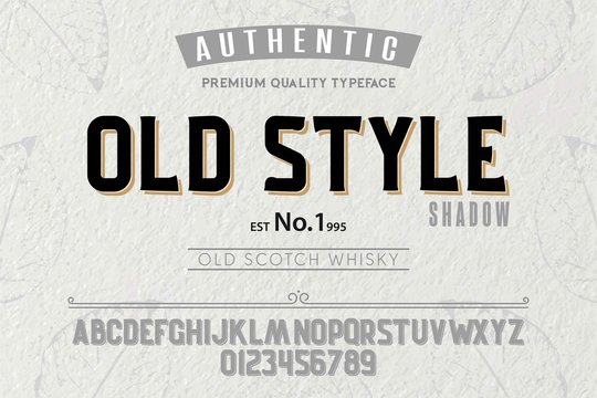 Font.Alphabet.Script.Typeface.Label.Authentic Old Style Shadow ttypeface.For labels and different type designs