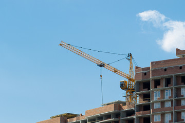 Construction cranes used in the construction of multi-storey buildings