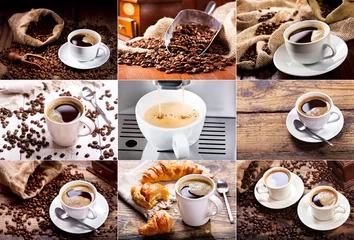 Kissenbezug Kaffeecollage aus verschiedenen Tassen © Nitr