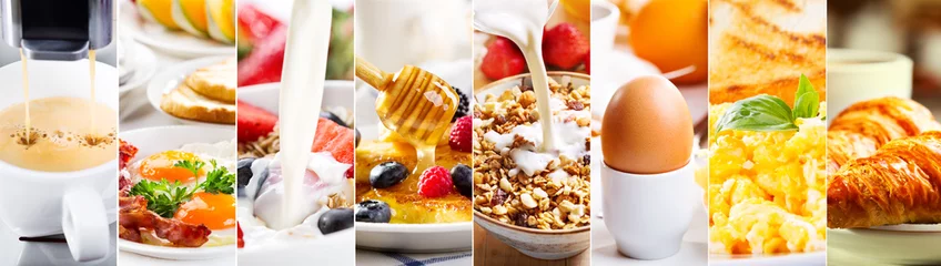 Fotobehang collage of healthy breakfast © Nitr