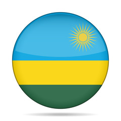 Flag of Rwanda. Shiny round button.