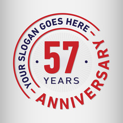 57 years anniversary logo template. Vector and illustration.