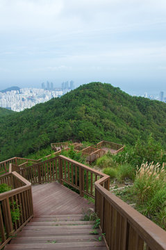 Panoramic view of Busan in South Korea, Jang San - Stock image