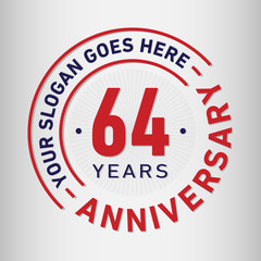 64 years anniversary logo template. Vector and illustration.