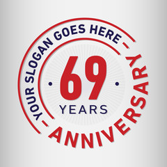 69 years anniversary logo template. Vector and illustration.