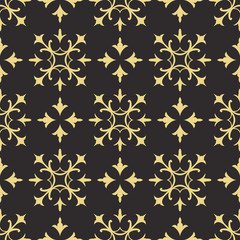 Seamless antique palette black and gold ornate medieval diagonal pattern vector