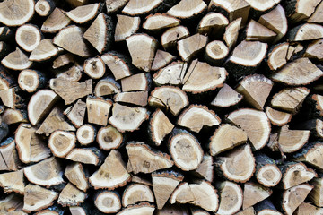 Texture of firewood wall