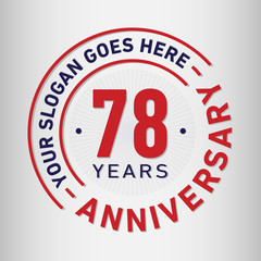 78 years anniversary logo template. Vector and illustration.